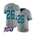 Men's Jacksonville Jaguars #26 Jarrod Wilson Silver Inverted Legend Limited 100th Season Football Jersey