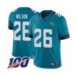 Men's Jacksonville Jaguars #26 Jarrod Wilson Teal Green Alternate Vapor Untouchable Limited Player 100th Season Football Jersey