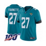 Men's Jacksonville Jaguars #27 Leonard Fournette Teal Green Alternate Vapor Untouchable Limited Player 100th Season Football Jersey