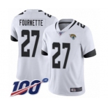 Men's Jacksonville Jaguars #27 Leonard Fournette White Vapor Untouchable Limited Player 100th Season Football Jersey