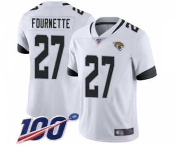 Men's Jacksonville Jaguars #27 Leonard Fournette White Vapor Untouchable Limited Player 100th Season Football Jersey