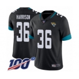 Men's Jacksonville Jaguars #36 Ronnie Harrison Black Team Color Vapor Untouchable Limited Player 100th Season Football Jersey