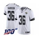 Men's Jacksonville Jaguars #36 Ronnie Harrison White Vapor Untouchable Limited Player 100th Season Football Jersey