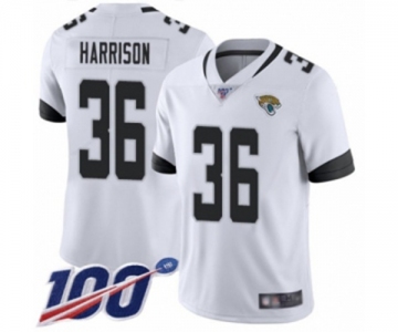 Men's Jacksonville Jaguars #36 Ronnie Harrison White Vapor Untouchable Limited Player 100th Season Football Jersey