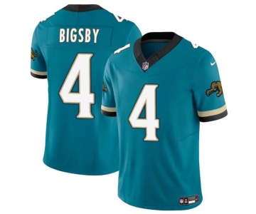 Men's Jacksonville Jaguars #4 Tank Bigsby Teal 2024 F.U.S.E. Prowler Throwback Vapor Limited Stitched Football Jersey