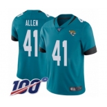 Men's Jacksonville Jaguars #41 Josh Allen Teal Green Alternate Vapor Untouchable Limited Player 100th Season Football Jersey