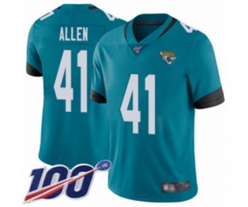 Men's Jacksonville Jaguars #41 Josh Allen Teal Green Alternate Vapor Untouchable Limited Player 100th Season Football Jersey