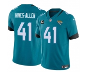 Men's Jacksonville Jaguars #41 Josh Hines-Allen Teal With 4-Star C Patch Vapor Untouchable Limited Stitched Jersey