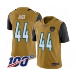 Men's Jacksonville Jaguars #44 Myles Jack Limited Gold Rush Vapor Untouchable 100th Season Football Jersey