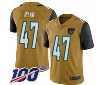 Men's Jacksonville Jaguars #47 Jake Ryan Limited Gold Rush Vapor Untouchable 100th Season Football Jersey