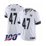 Men's Jacksonville Jaguars #47 Jake Ryan White Vapor Untouchable Limited Player 100th Season Football Jersey