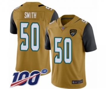 Men's Jacksonville Jaguars #50 Telvin Smith Limited Gold Rush Vapor Untouchable 100th Season Football Jersey