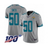 Men's Jacksonville Jaguars #50 Telvin Smith Silver Inverted Legend Limited 100th Season Football Jersey