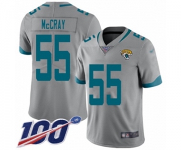 Men's Jacksonville Jaguars #55 Lerentee McCray Silver Inverted Legend Limited 100th Season Football Jersey