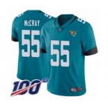 Men's Jacksonville Jaguars #55 Lerentee McCray Teal Green Alternate Vapor Untouchable Limited Player 100th Season Football Jersey