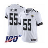 Men's Jacksonville Jaguars #55 Lerentee McCray White Vapor Untouchable Limited Player 100th Season Football Jersey