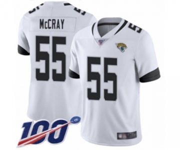 Men's Jacksonville Jaguars #55 Lerentee McCray White Vapor Untouchable Limited Player 100th Season Football Jersey