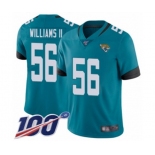 Men's Jacksonville Jaguars #56 Quincy Williams II Teal Green Alternate Vapor Untouchable Limited Player 100th Season Football Jersey