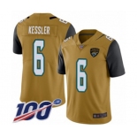 Men's Jacksonville Jaguars #6 Cody Kessler Limited Gold Rush Vapor Untouchable 100th Season Football Jersey