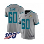 Men's Jacksonville Jaguars #60 A. J. Cann Silver Inverted Legend Limited 100th Season Football Jersey