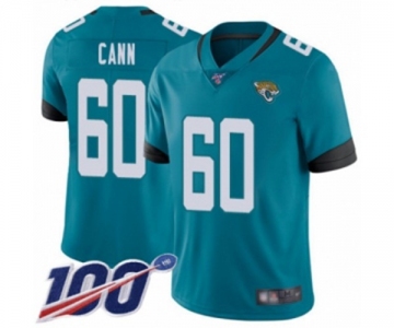 Men's Jacksonville Jaguars #60 A. J. Cann Teal Green Alternate Vapor Untouchable Limited Player 100th Season Football Jersey