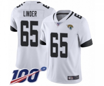 Men's Jacksonville Jaguars #65 Brandon Linder White Vapor Untouchable Limited Player 100th Season Football Jersey