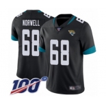 Men's Jacksonville Jaguars #68 Andrew Norwell Black Team Color Vapor Untouchable Limited Player 100th Season Football Jersey