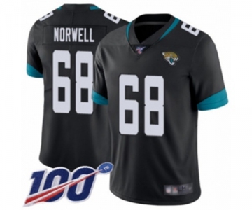 Men's Jacksonville Jaguars #68 Andrew Norwell Black Team Color Vapor Untouchable Limited Player 100th Season Football Jersey