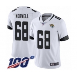 Men's Jacksonville Jaguars #68 Andrew Norwell White Vapor Untouchable Limited Player 100th Season Football Jersey