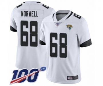 Men's Jacksonville Jaguars #68 Andrew Norwell White Vapor Untouchable Limited Player 100th Season Football Jersey