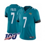 Men's Jacksonville Jaguars #7 Nick Foles Teal Green Alternate Vapor Untouchable Limited Player 100th Season Football Jersey