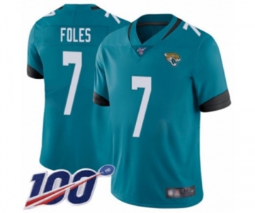 Men's Jacksonville Jaguars #7 Nick Foles Teal Green Alternate Vapor Untouchable Limited Player 100th Season Football Jersey