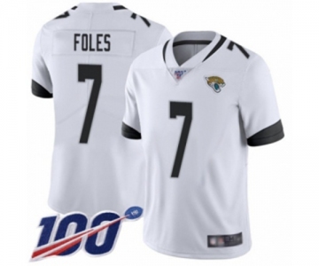 Men's Jacksonville Jaguars #7 Nick Foles White Vapor Untouchable Limited Player 100th Season Football Jersey