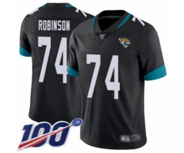 Men's Jacksonville Jaguars #74 Cam Robinson Black Team Color Vapor Untouchable Limited Player 100th Season Football Jersey