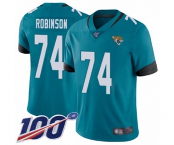 Men's Jacksonville Jaguars #74 Cam Robinson Teal Green Alternate Vapor Untouchable Limited Player 100th Season Football Jersey