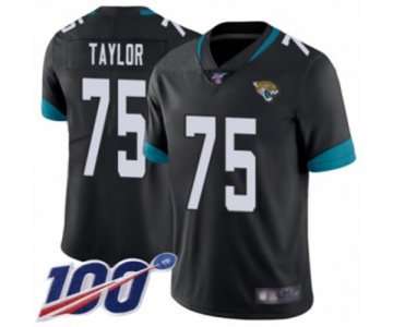 Men's Jacksonville Jaguars #75 Jawaan Taylor Black Team Color Vapor Untouchable Limited Player 100th Season Football Jersey