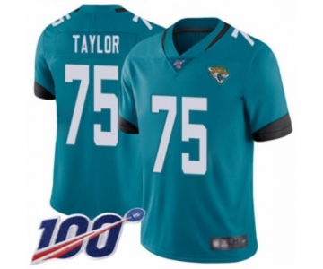 Men's Jacksonville Jaguars #75 Jawaan Taylor Teal Green Alternate Vapor Untouchable Limited Player 100th Season Football Jersey