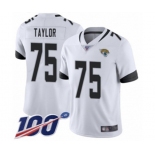 Men's Jacksonville Jaguars #75 Jawaan Taylor White Vapor Untouchable Limited Player 100th Season Football Jersey