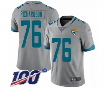 Men's Jacksonville Jaguars #76 Will Richardson Silver Inverted Legend Limited 100th Season Football Jersey