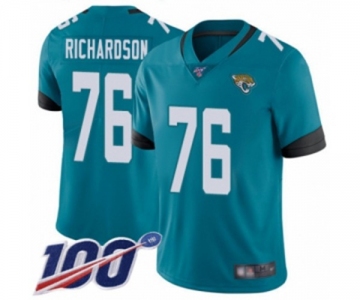 Men's Jacksonville Jaguars #76 Will Richardson Teal Green Alternate Vapor Untouchable Limited Player 100th Season Football Jersey