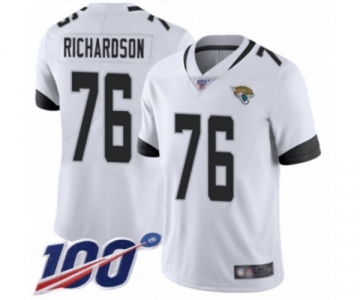 Men's Jacksonville Jaguars #76 Will Richardson White Vapor Untouchable Limited Player 100th Season Football Jersey