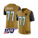 Men's Jacksonville Jaguars #77 Cedric Ogbuehi Limited Gold Rush Vapor Untouchable 100th Season Football Jersey