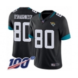 Men's Jacksonville Jaguars #80 James O'Shaughnessy Black Team Color Vapor Untouchable Limited Player 100th Season Football Jersey