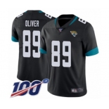 Men's Jacksonville Jaguars #89 Josh Oliver Black Team Color Vapor Untouchable Limited Player 100th Season Football Jersey