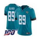 Men's Jacksonville Jaguars #89 Josh Oliver Teal Green Alternate Vapor Untouchable Limited Player 100th Season Football Jersey