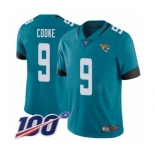 Men's Jacksonville Jaguars #9 Logan Cooke Teal Green Alternate Vapor Untouchable Limited Player 100th Season Football Jersey