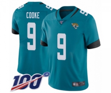 Men's Jacksonville Jaguars #9 Logan Cooke Teal Green Alternate Vapor Untouchable Limited Player 100th Season Football Jersey