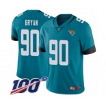 Men's Jacksonville Jaguars #90 Taven Bryan Teal Green Alternate Vapor Untouchable Limited Player 100th Season Football Jersey