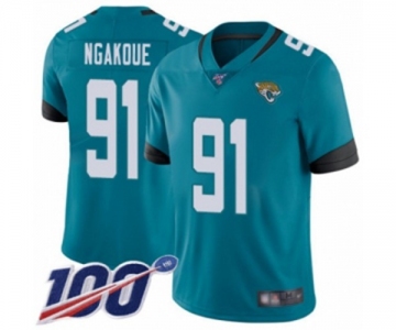 Men's Jacksonville Jaguars #91 Yannick Ngakoue Teal Green Alternate Vapor Untouchable Limited Player 100th Season Football Jersey