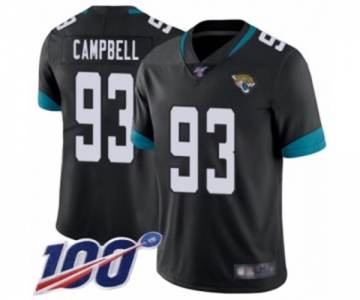 Men's Jacksonville Jaguars #93 Calais Campbell Black Team Color Vapor Untouchable Limited Player 100th Season Football Jersey